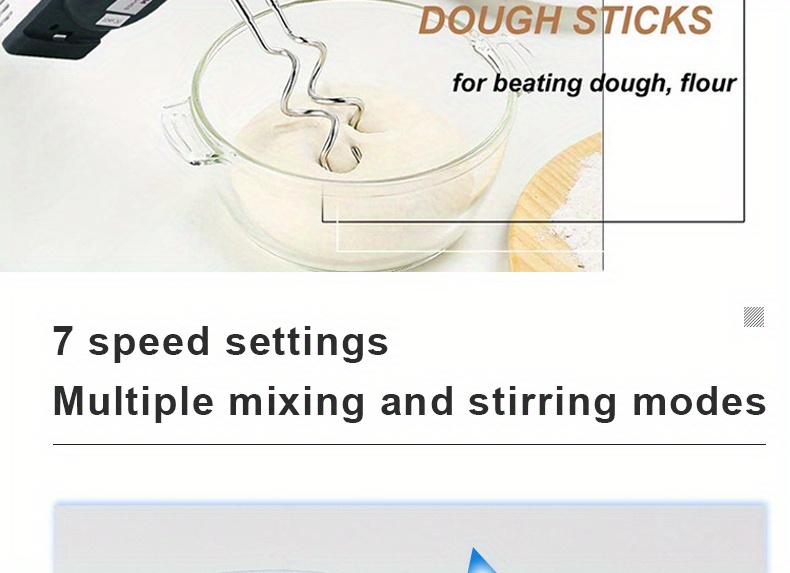 1pc 7 Speeds Electric Hand Mixer; Household Portable Powerful Handheld  Electric Mixer; Hand-held Egg Beater; Small Whipping Cream Mixer For Cake;