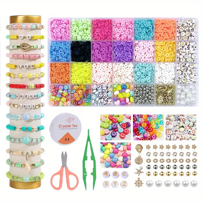 5300pcs Bracelet Making Kit, Clay Beads For Women, Friendship Bracelet  Beads, Flat Preppy Beads For Jewelry Making Crafts, Ideal choice for Gifts