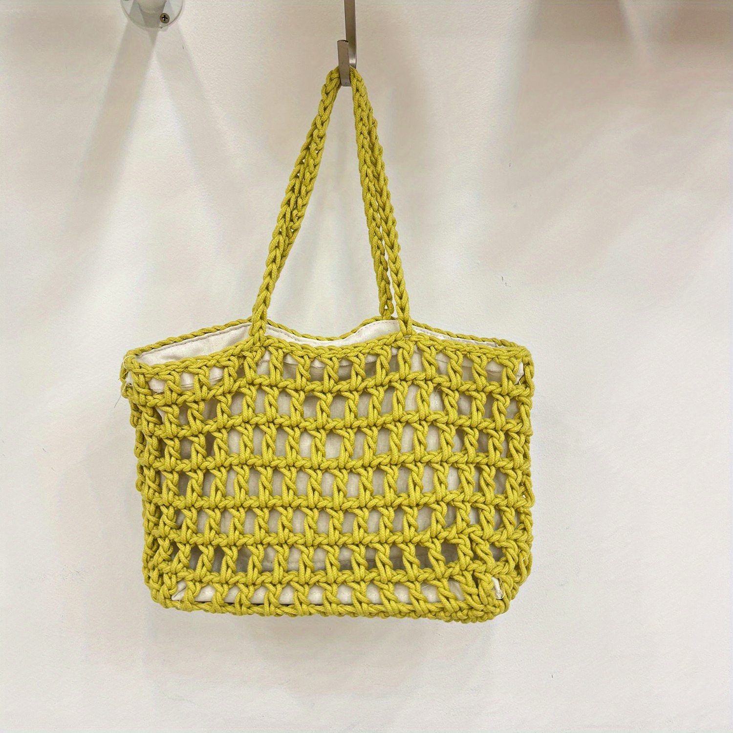 Handmade Women's Crochet Bag - Yellow