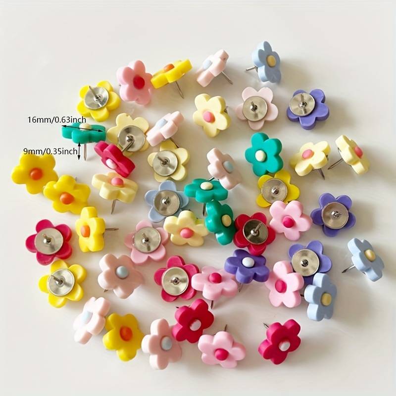 Colorful Daisy Flower Push Pins Thumbtack Push Pins Cork - Temu