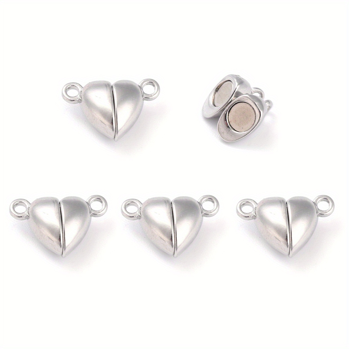 5Sets Alloy Heart Magnetic Clasps Jewelry Findings For Jewelry Making  15x9.5x6mm