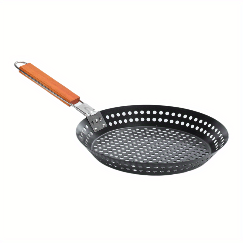 Cast Iron Pizza Pan With Removable Handle, Double-sided Barbecue Frying  Pan, Rectangular Outdoor Baking Pan, Baking Pan