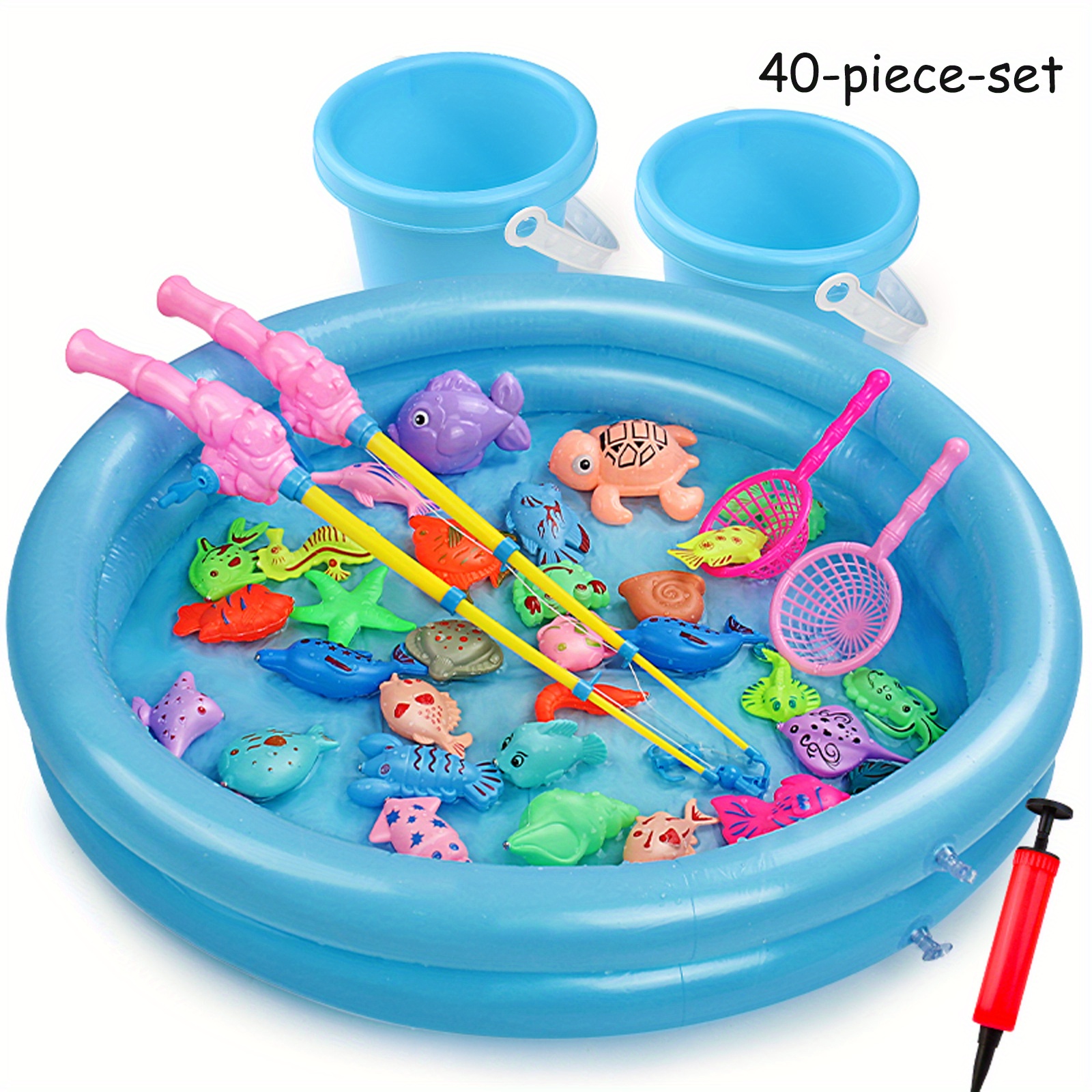  Carevon Magnetic Fishing Toys for Kids Ages 4-8, Fishing Game  Pool Toys for Kiddie Pool 3-4 Yeas, 40pcs Floating Bath Fishing Toys for  Bathtub Fun : Toys & Games