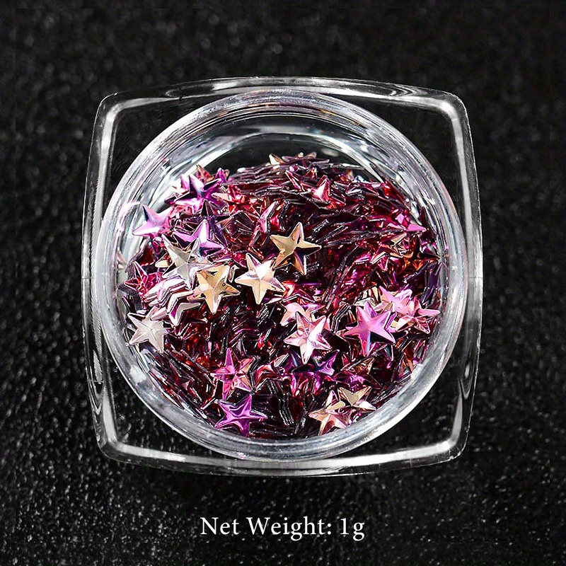Glitter 3D Holographic Nail Art Decoration Star Sequins Flakes
