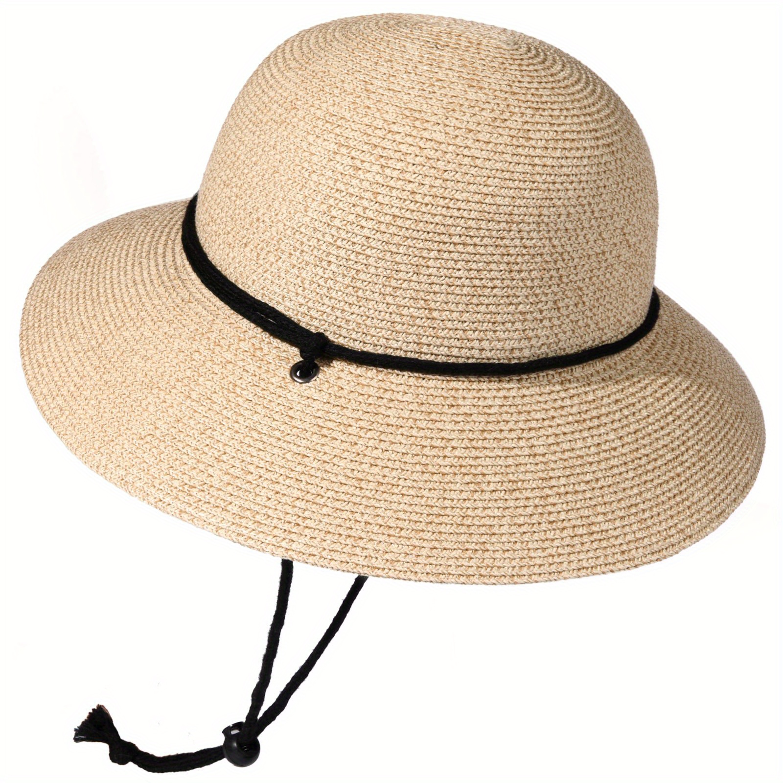 Cowboy Hat with Wind Lanyard Extra Wide Brim Hats for Women Beach Hair Dont  Care Hat Beach Straw Hat