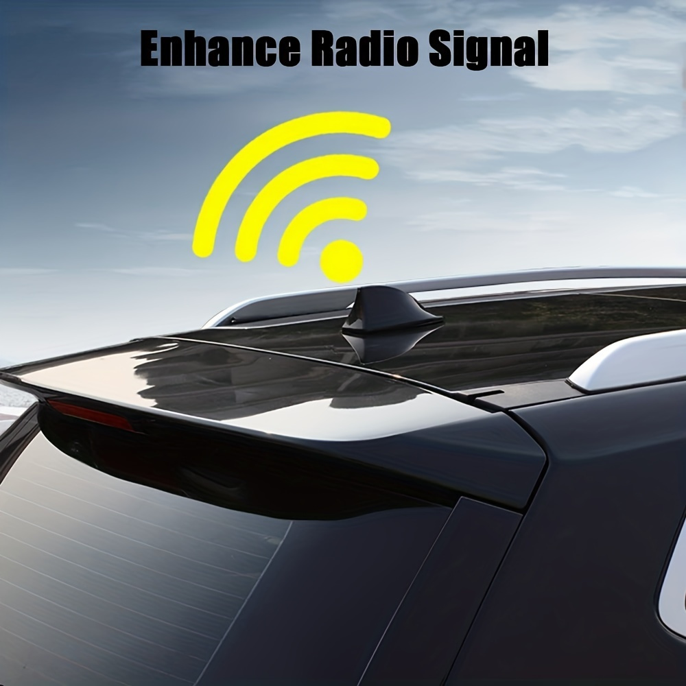 Antena de tiburón, antena de aleta de tiburón (negra), antena de coche,  antena de coche universal, antena FM/AM, hecha de ABS, señal mejorada