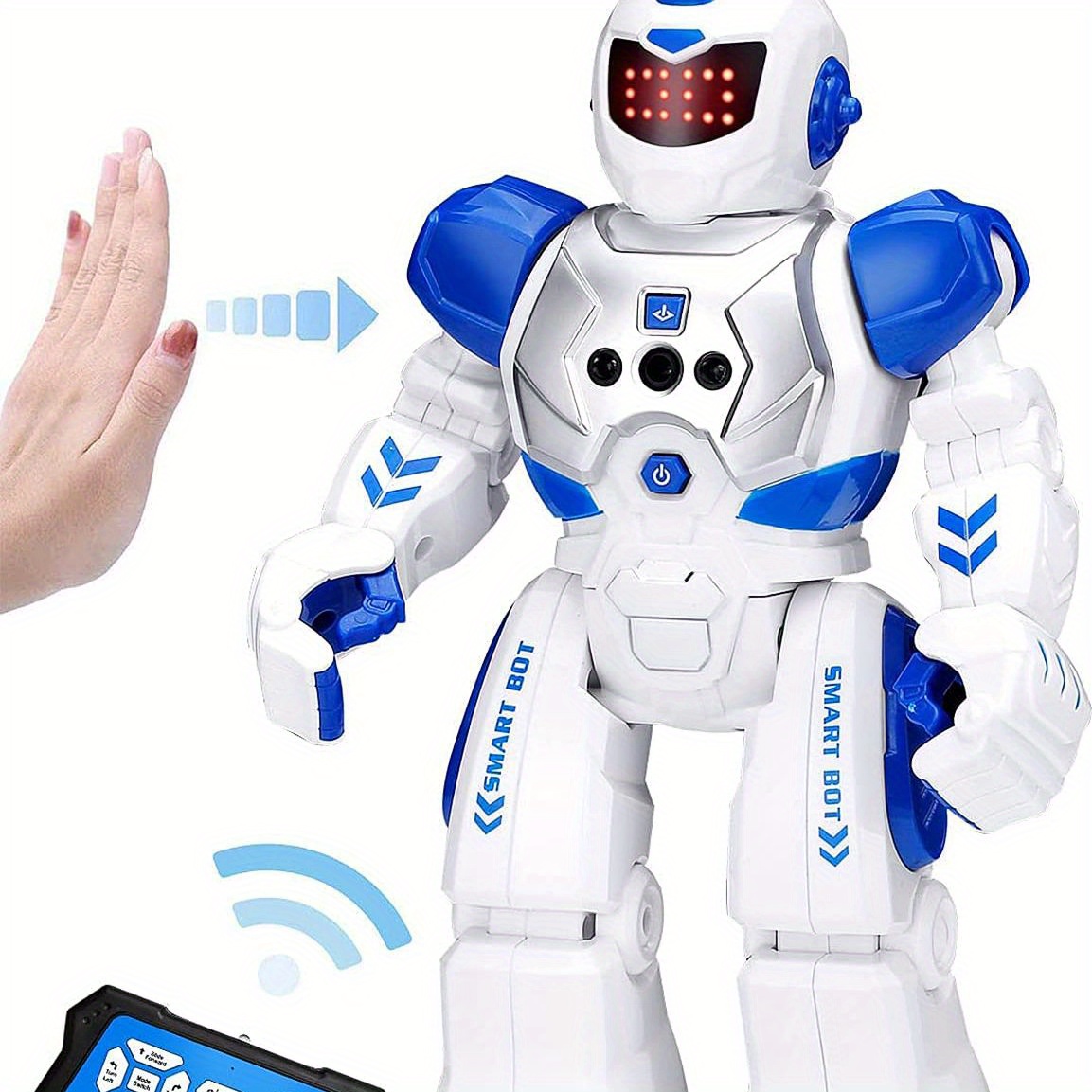 Jouet robot intelligent pour les enfants avec gestes interactifs de  mouvement de la main, robot de télécommande à détection gestuelle pour  enfant cadeau d'anniversaire de 3 à 8 ans, bleu