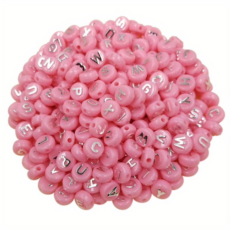 Clear Acrylic Round Letter Beads Multiple Color Flat Random - Temu