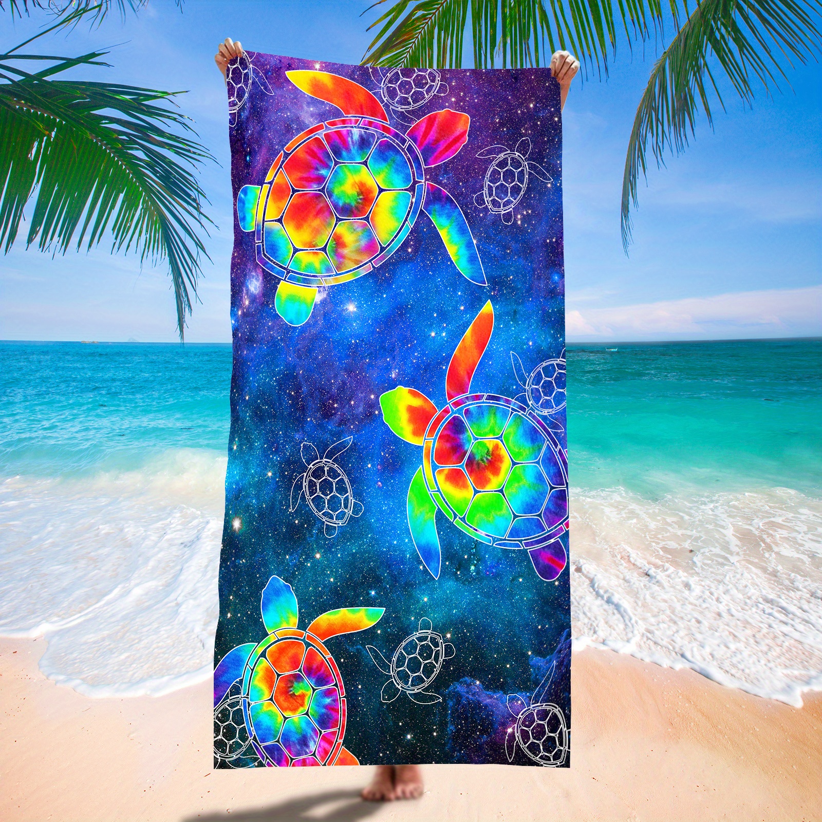 Sea Turtle Octopus Sports Beach Towels Oversized For Adults, Fun