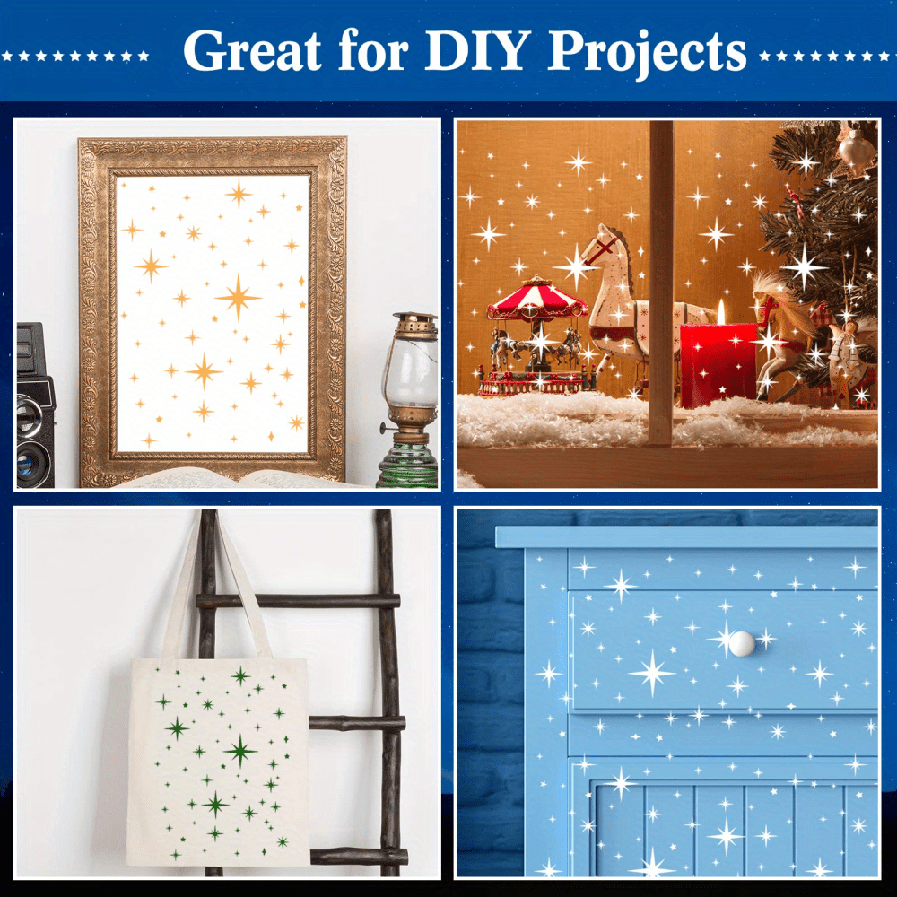 Large Twinkle Star Stencil - Reusable Stars Stencil for Painting on Wall,  Wood, Canvas, Tile, Fabric and Furniture - DIY Art and Home Decor (Twinkle  Star 12x12) : : Home