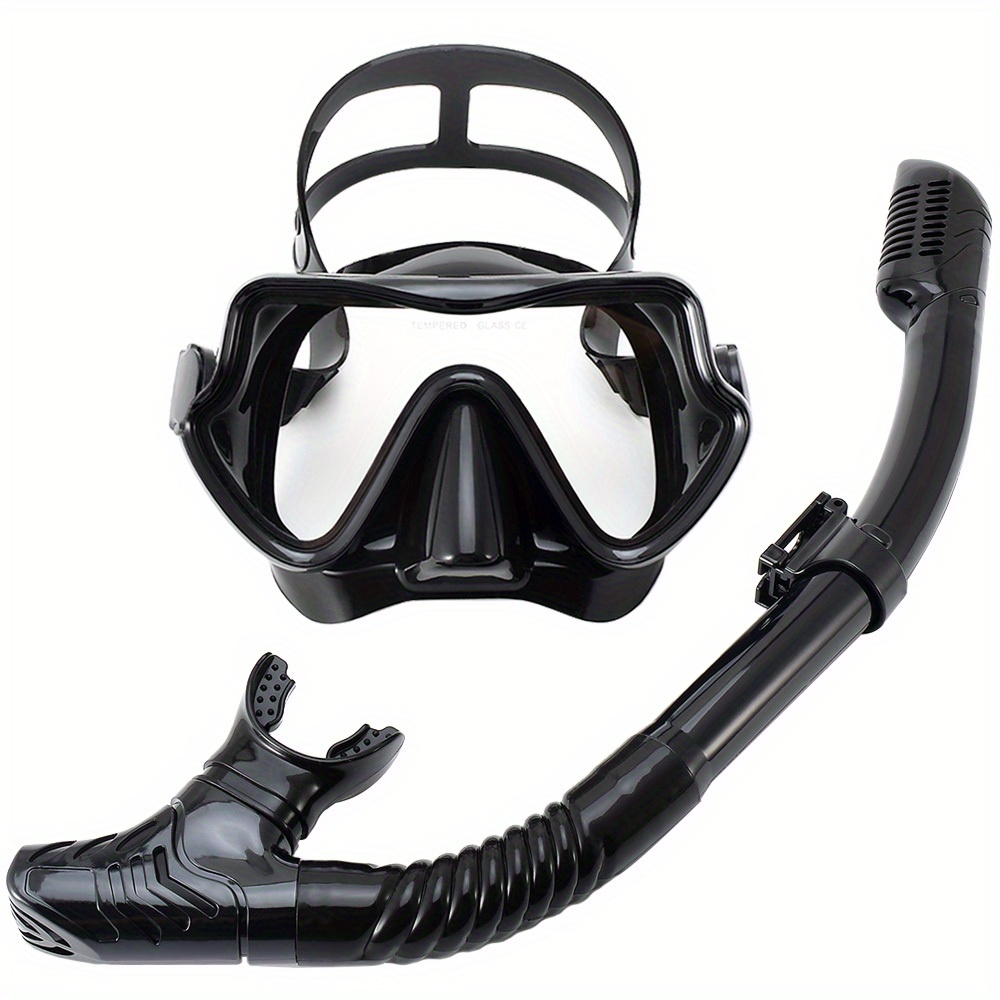 Image of Joymaysun Large Frame Snorkeling Mask & Breathing Tube System - /anti-leak Silicone Full Face Mask With Tube, Suitable For , Swimming, Scuba, Snorkeling Gear, For Beginners And Pros