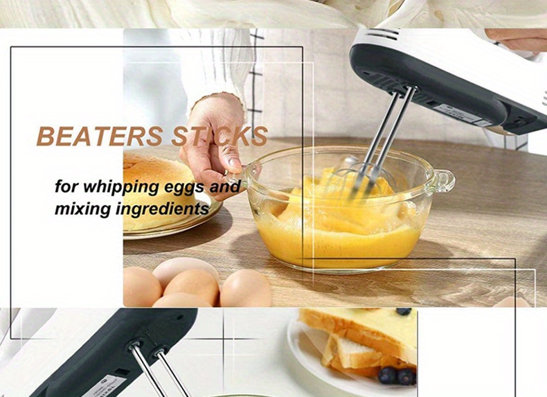 Hand Mixer Electric, 7 Speeds Selection Portable Handheld Kitchen
