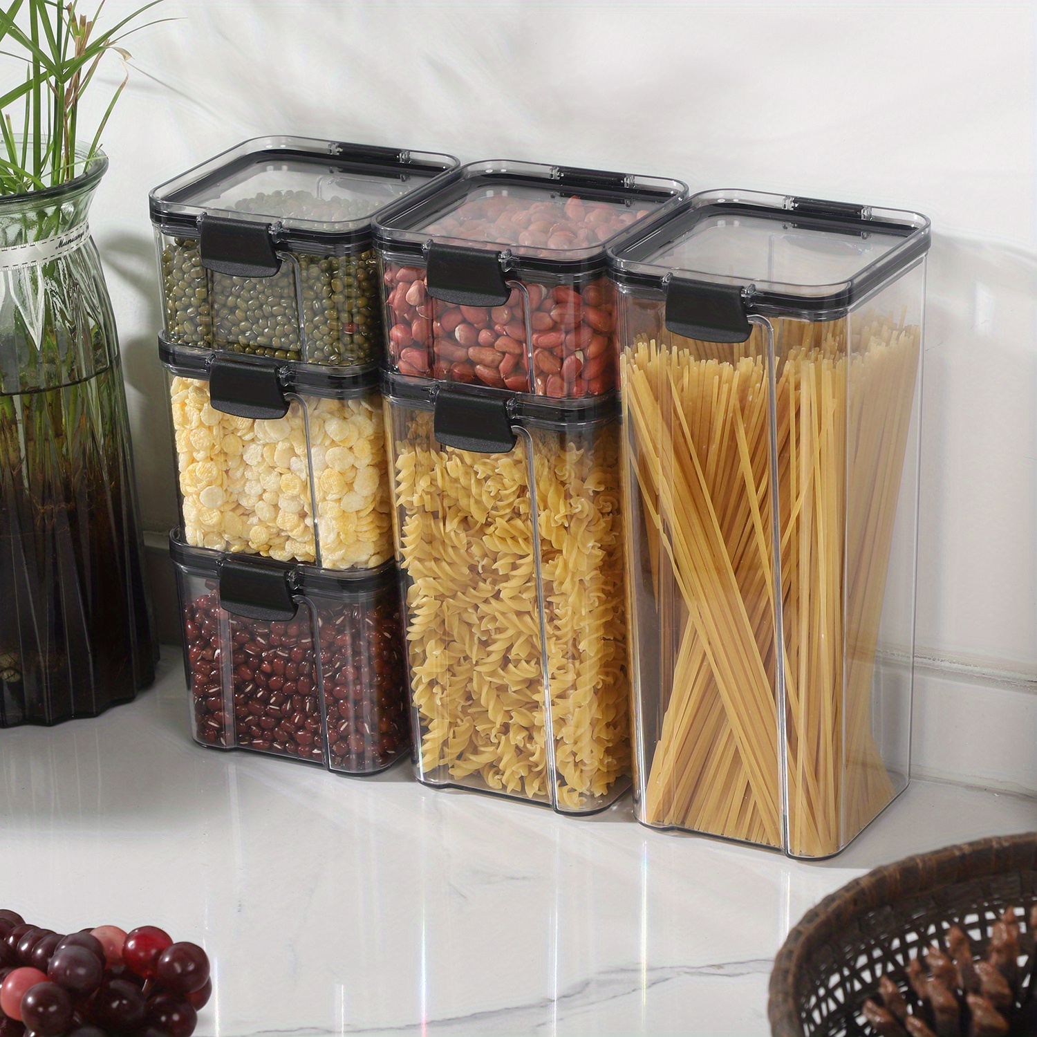 Food Storage Containers With Lids Clear Airtight Food Jars - Temu