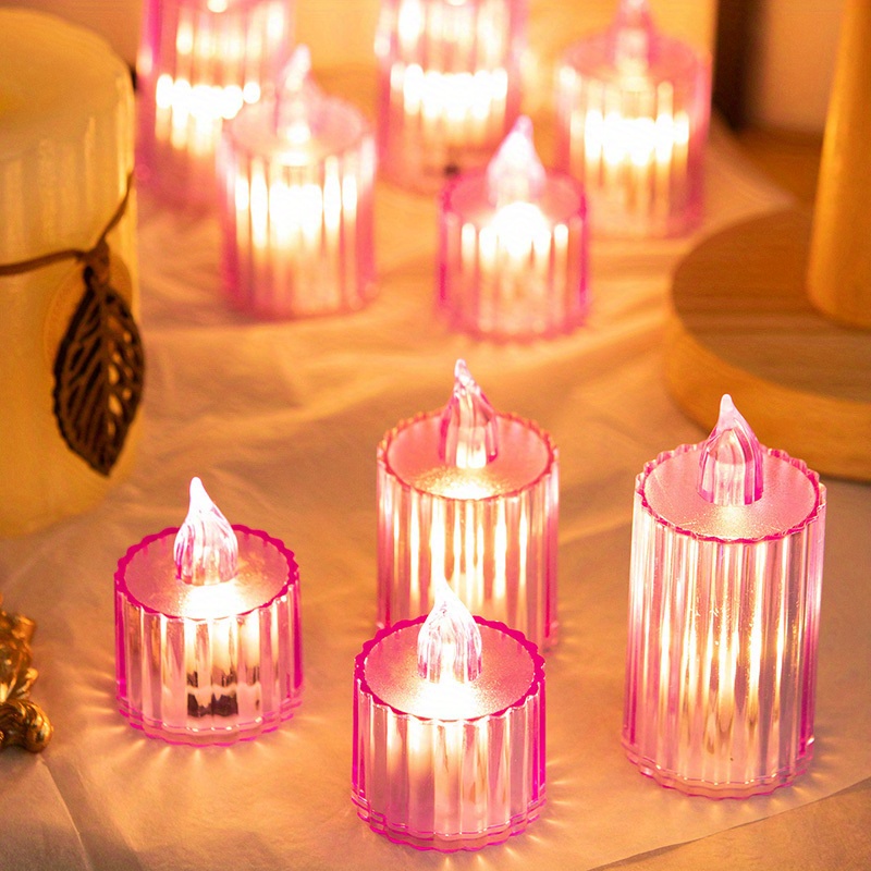 1pc Yellow Purple White Projection Candle Light Led Electronic