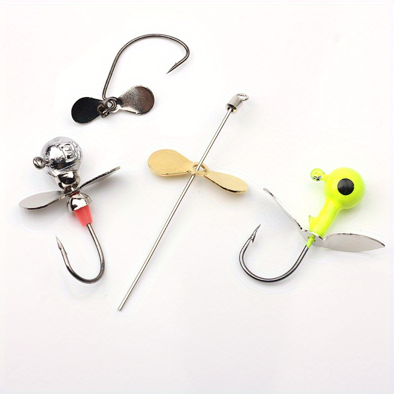 10pcs Fishing Propeller Blade Turbo Propeller Spinner Blades DIY Fishing  Lure Hook Bait Fishing Accessories