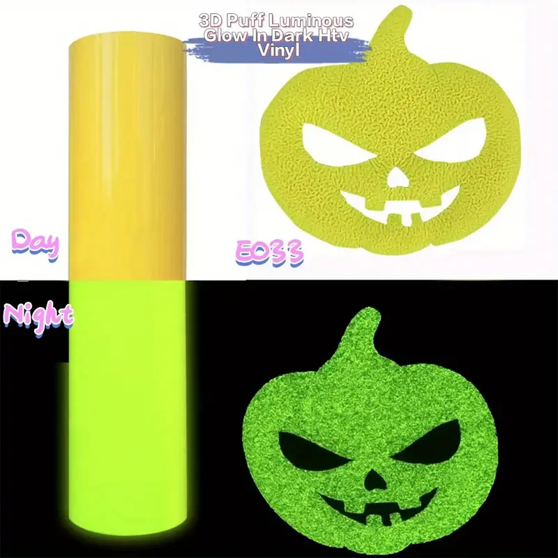 Glow In The Dark Htv Yellow Glow in the Dark Heat Transfer Vinyl Sheets By  Craftables