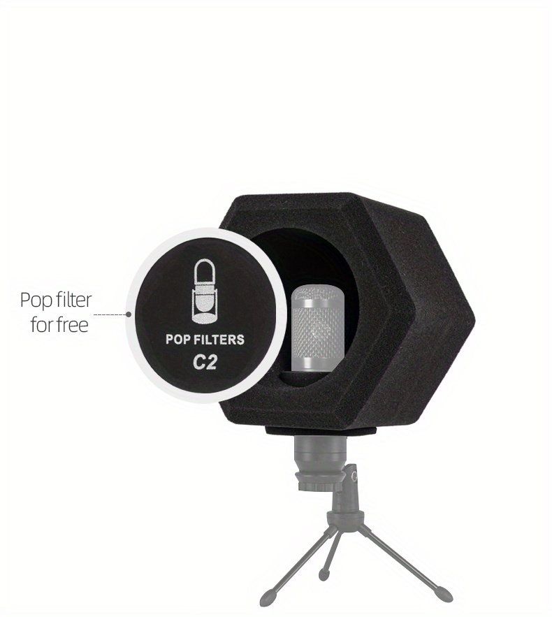 ポップフィルター付きプロフェッショナルマイクアイソレーションボール、高密度フォーム、優れたノイズキャンセリング、ポータブルデスクトップレコーディングマイクウィンドシールドノイズリダクション、ボーカルのフィルターに使用。
