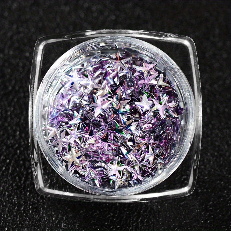 Glitter 3D Holographic Nail Art Decoration Star Sequins Flakes