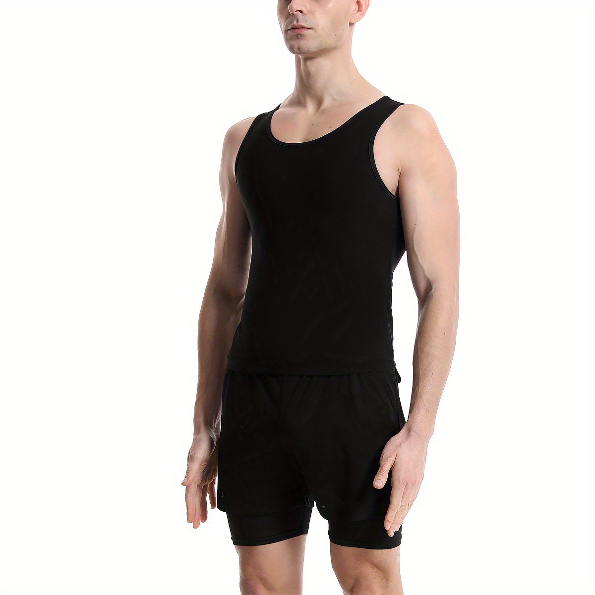 Buy Adore Mens Compression Shirt Slimming Body Shaper Vest Workout Tank Tops  Abs Abdomen Undershirts 1002 (Black,XL) Online