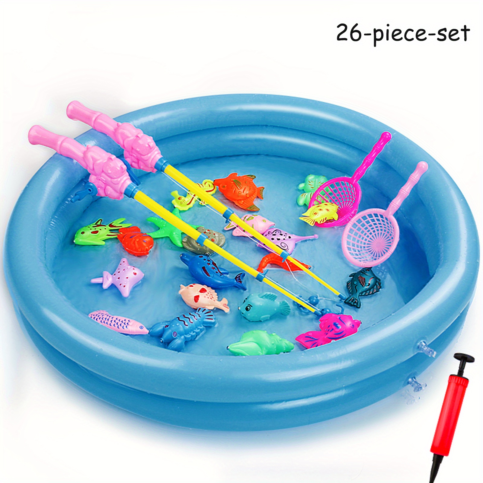 Magnetic Fishing Game with Inflatable Pool for Kids