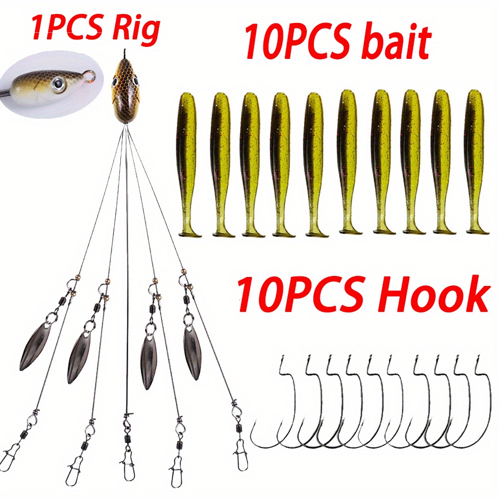 Baits Lures ZURYP Combination Umbrella Fishing Lure Rig 5 Arms Head  Swimming Sink Water Bait With Hook Competition Fishing Set 230504 From  Piao09, $7.26