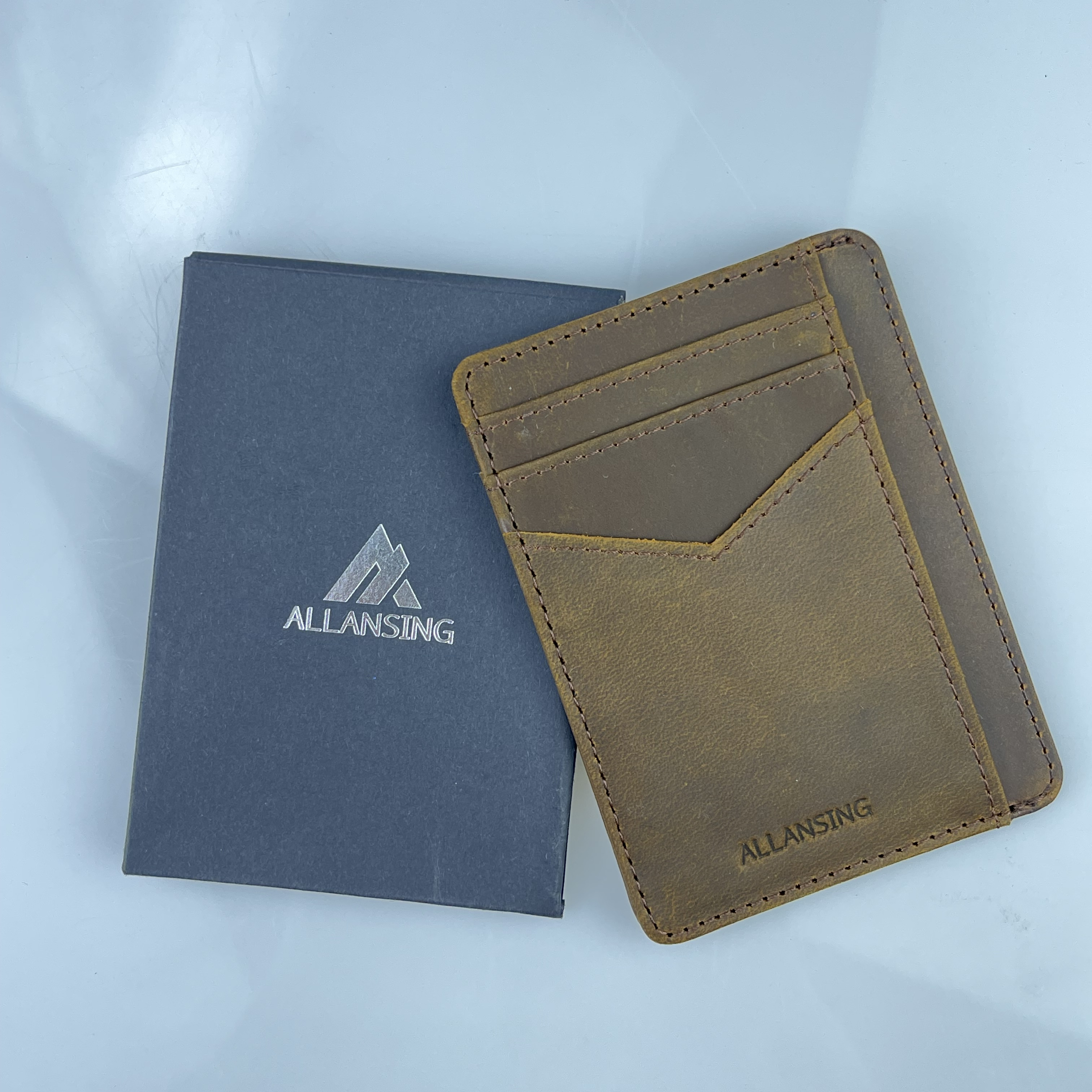 Minimalist RFID Mens Slim Wallet Genuine Leather Pocket Credit
