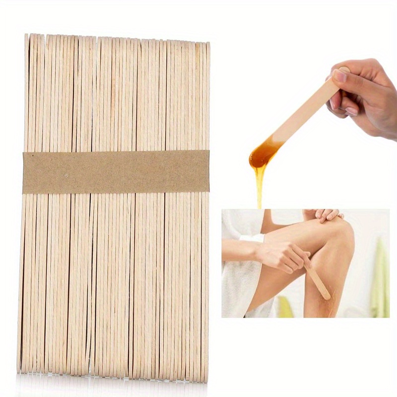 100pcs/200pcs Wooden Wax Sticks Woman Wooden Hair Removal Stick Disposable  Depilation Spatula Wax Sticks Wood Face Eyebrows Waxing Spatula Beauty Tool