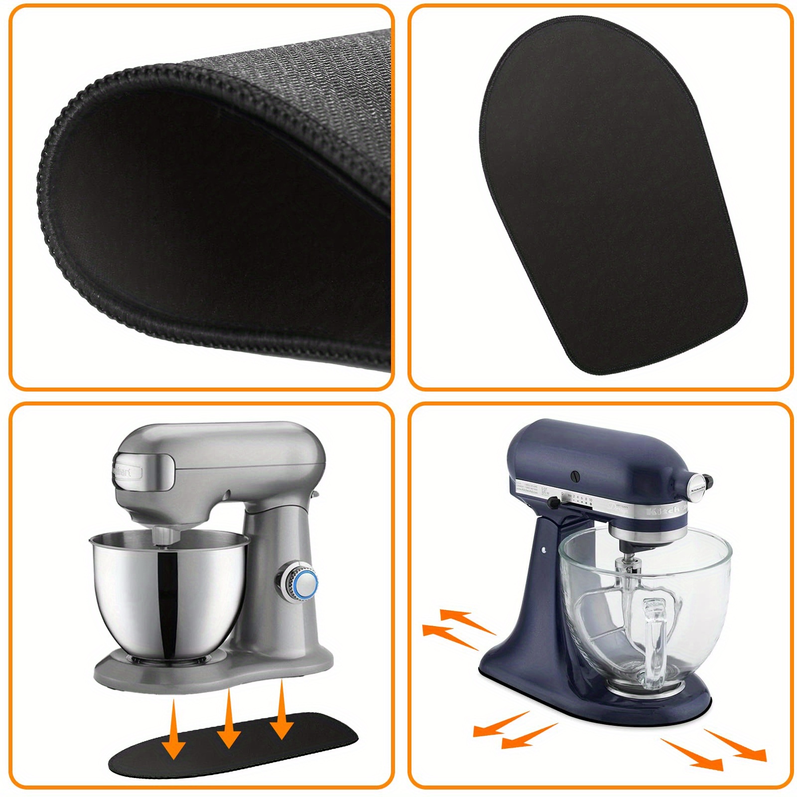 Kitchen Appliance Slider Mats, Tilt-Head Stand Mixer,Sliding Appliance  Rolling Tray,Appliance Sliders for Kitchen Appliances, Black 