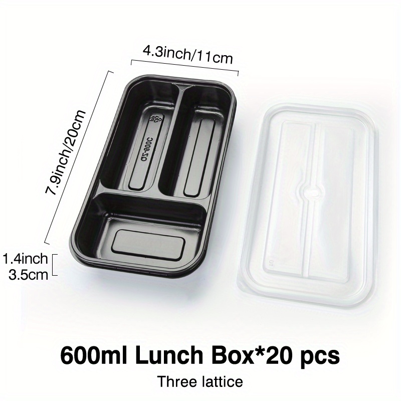 20pcs Kraft Paper Lunch Box Disposable Meal Prep Containers Food Takeout  Boxes for Restaurant Home (1080ml)