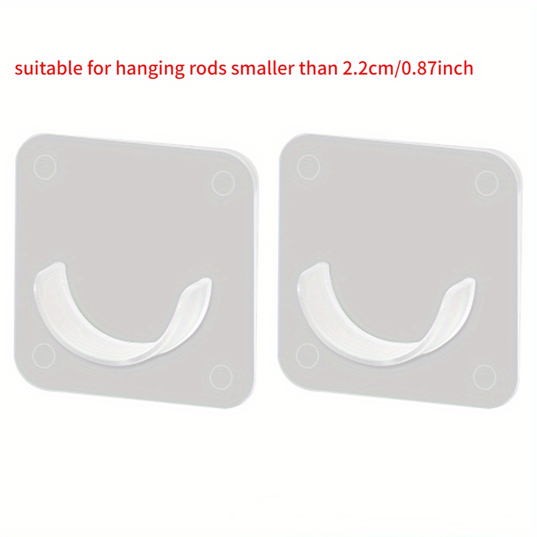 2pcs Shower Rod Holder Wall Installation with Punch Paste Bracket Clip