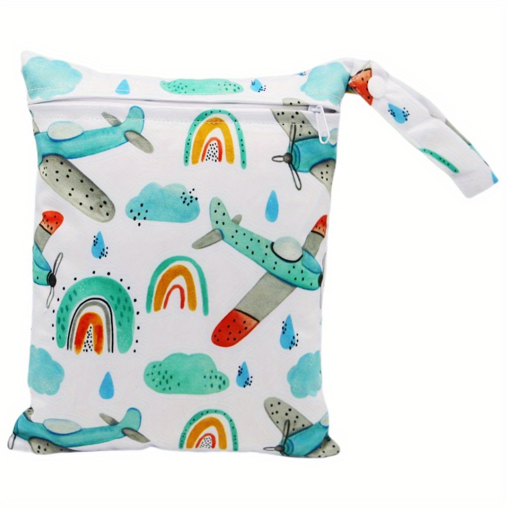 1pc Plane Print 20*25cm Small Reusable Wet Bag