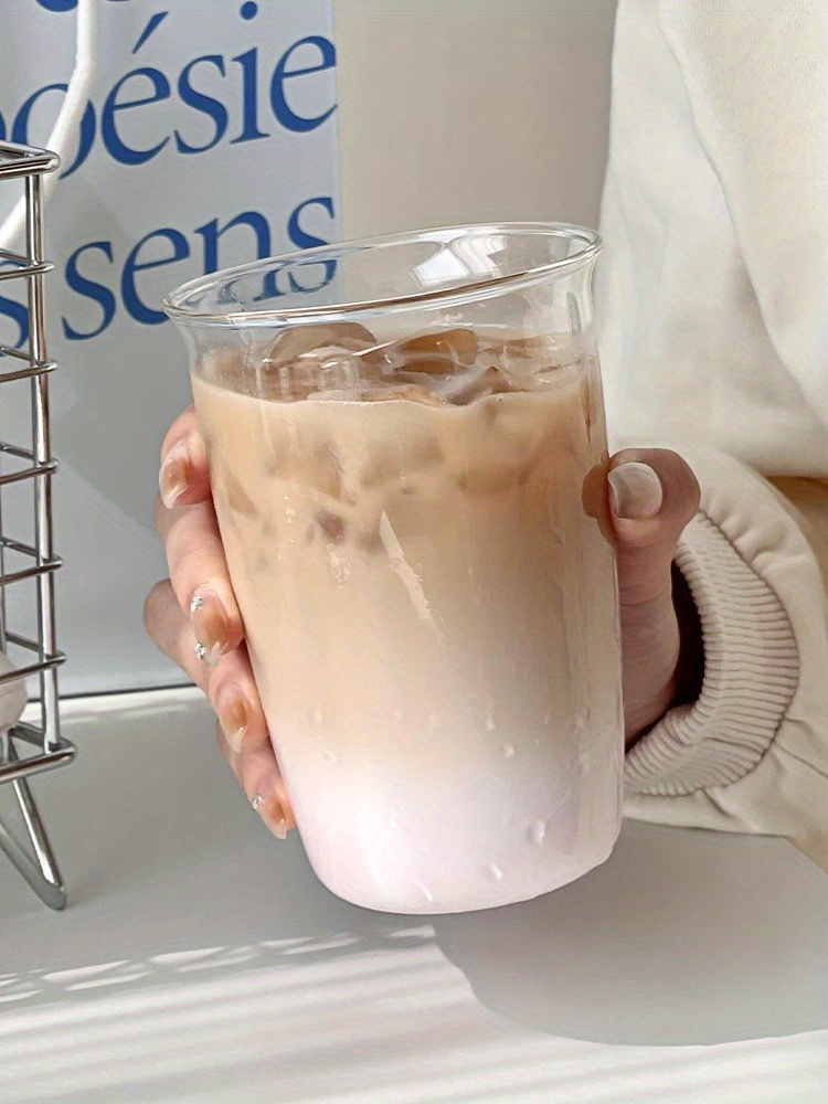 Glass Coffee Cup French Clear Water Cup Iced Coffee Cups - Temu