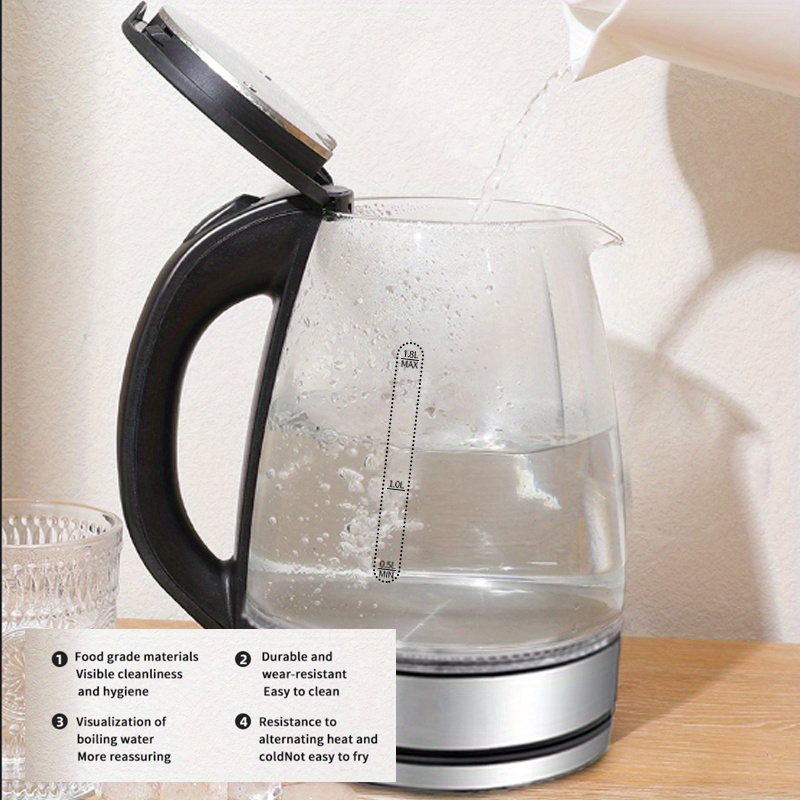 Speed-Boil Electric Kettle - 2L Water Boiler 1000W, Coffee & Tea