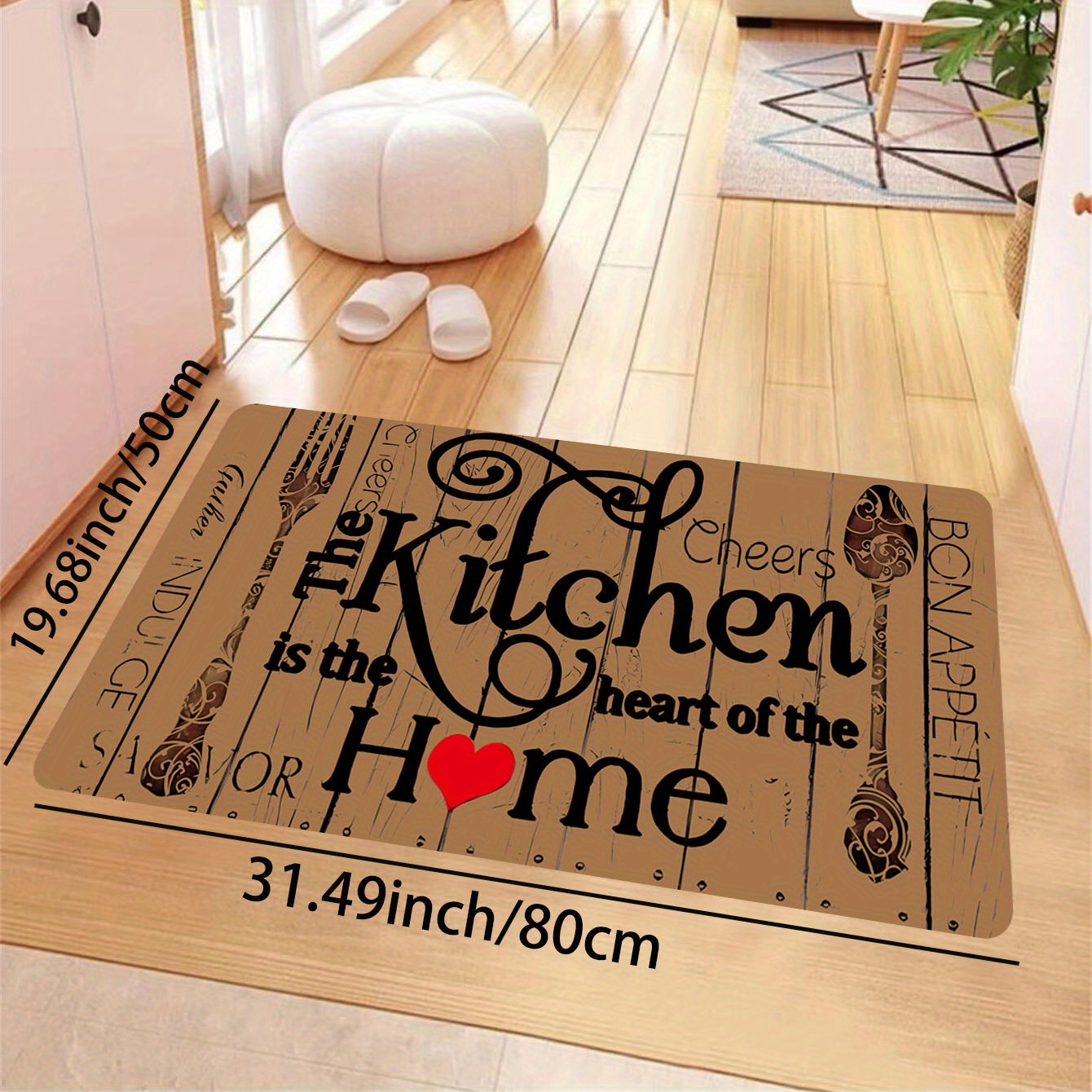 1pc Waterproof Bathroom Mat For Home Use, Anti-slip, Absorbent,  Customizable, Washable