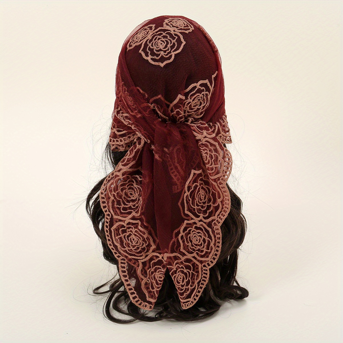 Embroidered Headscarf Thin Sunscreen Square Scarf