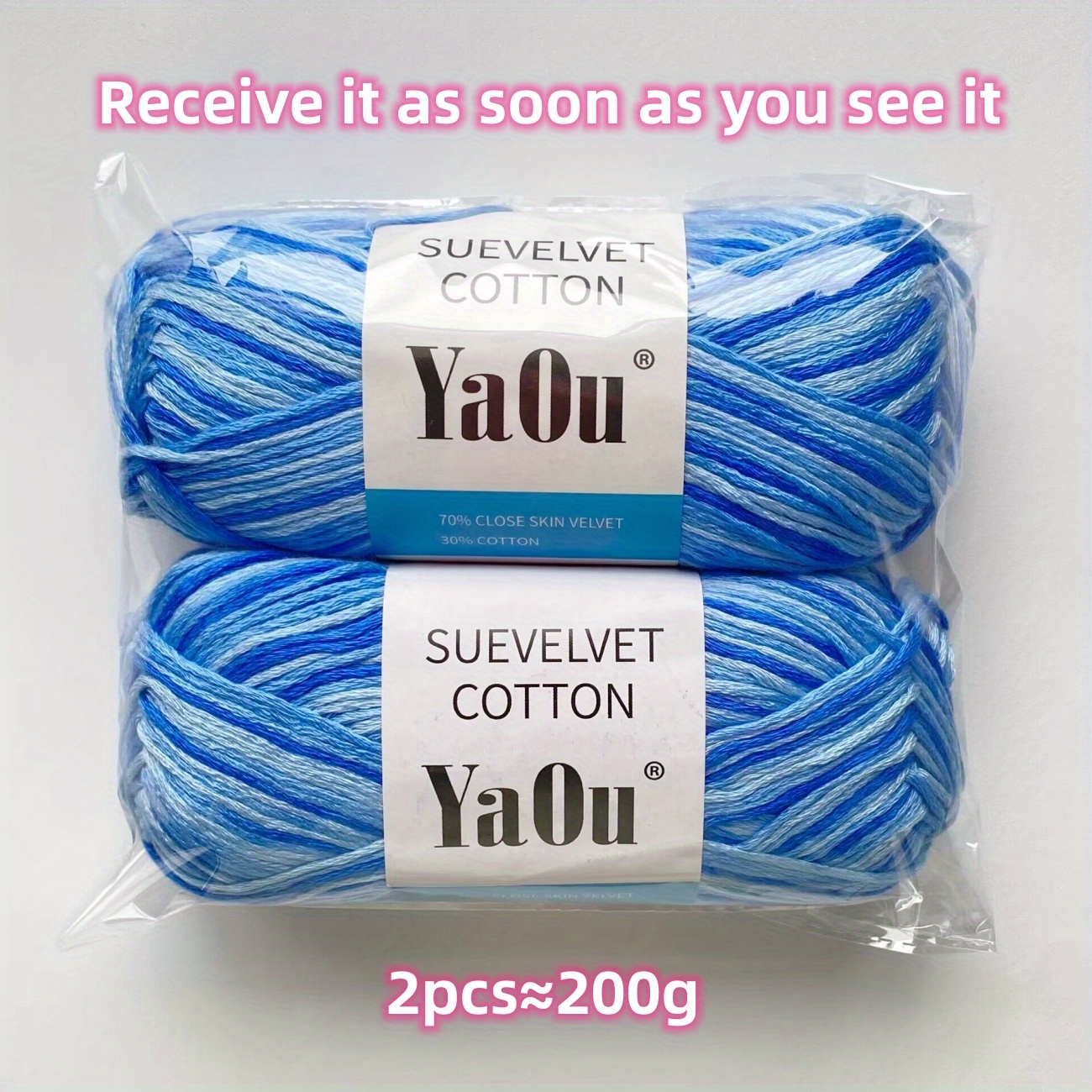 2 Pcs Crochet Yarn, Feels Soft 280 Yards Assorted Colors 4ply