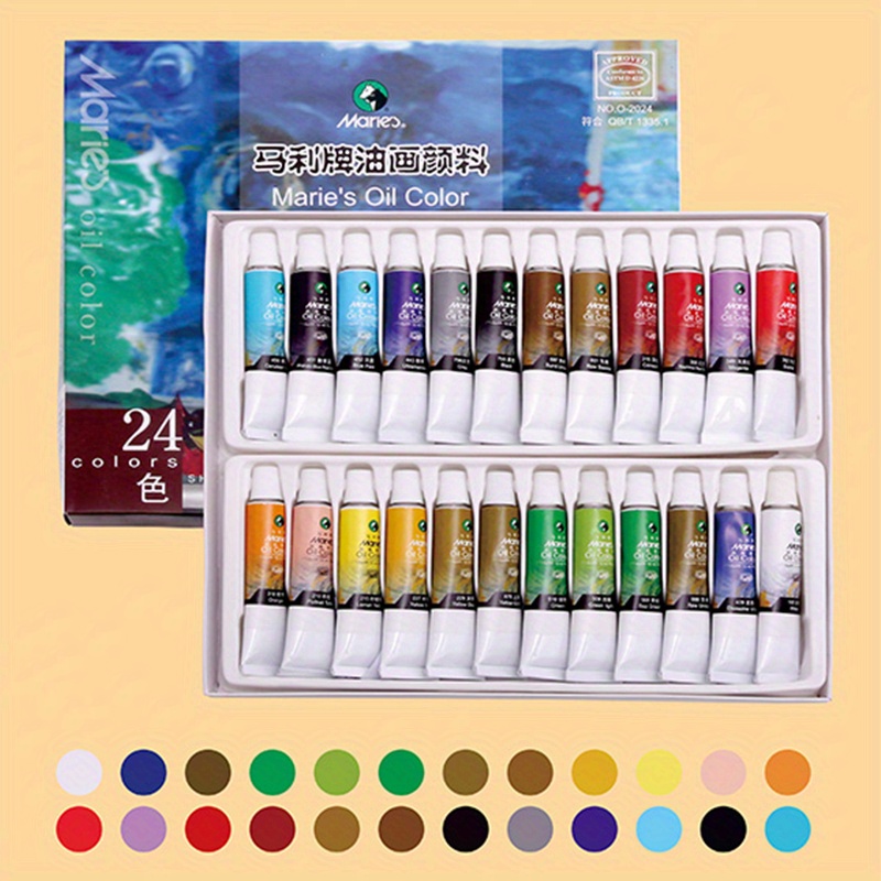 Marie's Oil Paint Set 12/18/24 Colors 0.4 Us Fl Oz Tubes - Temu