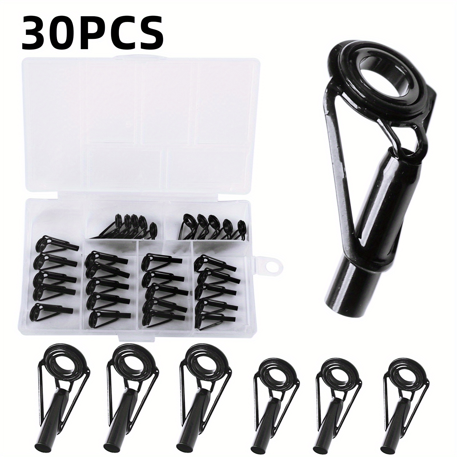 8pcs Fishing Rod Tip Repair Kit Rod Top Tips Replacement Fishing Rod Tips  Stainless Steel Ceramic Ring Guide Tips