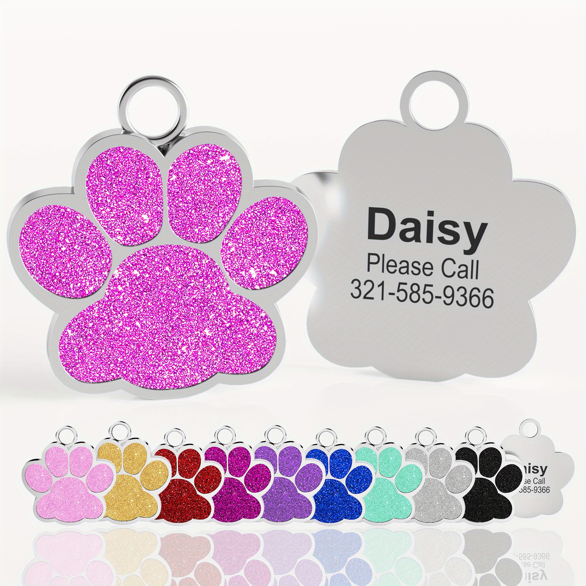 Customizable Engraved Dog Id Tag Personalized Pet Name Tag Temu