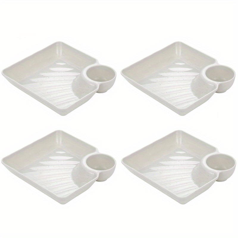 Assiette Blanche, Assiettes Divisées en Céramique, Assiettes Collation avec  Compartiments, Assiettes de Service Alimentaire, pour Repas Fractionnés,  Fêtes, Collations, Salades, Desserts (8 Pouces) : : Cuisine et  Maison