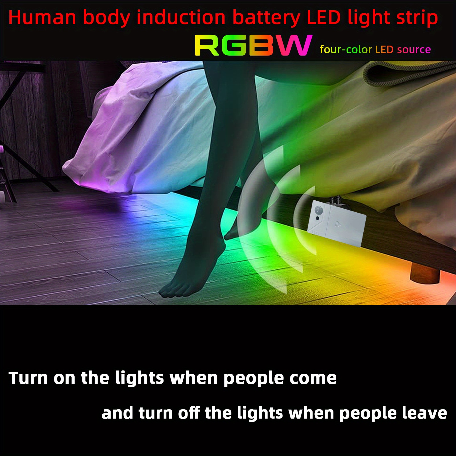 6.5ft Indoor Motion Activated RGBW Color-Changing LED Light Strip