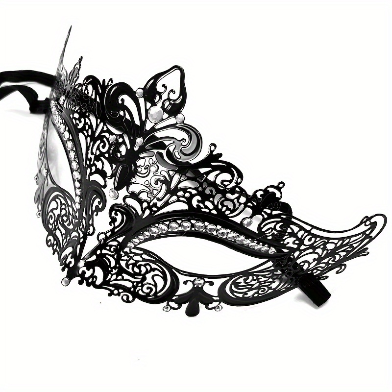 Rhinestone Metal Masquerade Mask Women Venetian Mask Venetian Party Prom Ball Metal Mask Halloween Carnival Mardi Gras Prom Mask details 3