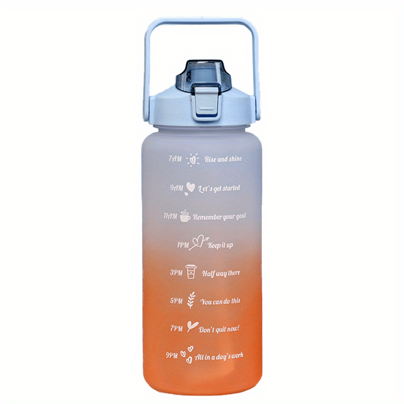 2l Portable Large-capacity Water Bottle Time Marker Leak-proof Bpa