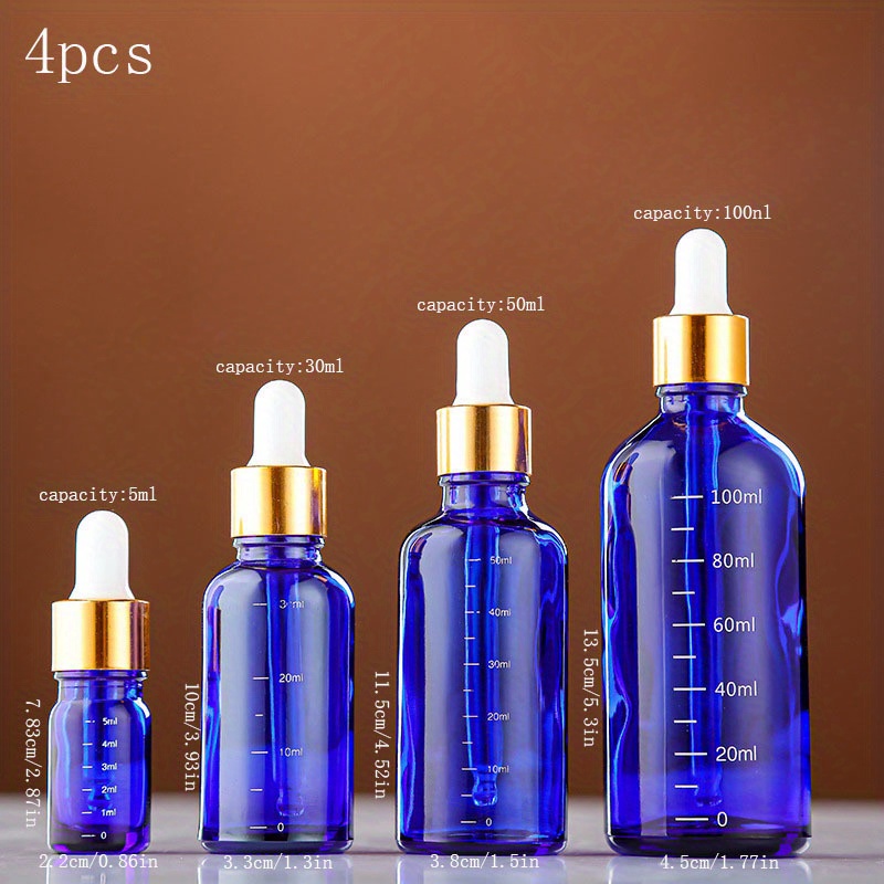 2pcs 20ml Glass Drop Bottles,Refillable Essential Oil Perfume Liquid  Dropper Solution Bottles Empty Bottle Decor(Gold)