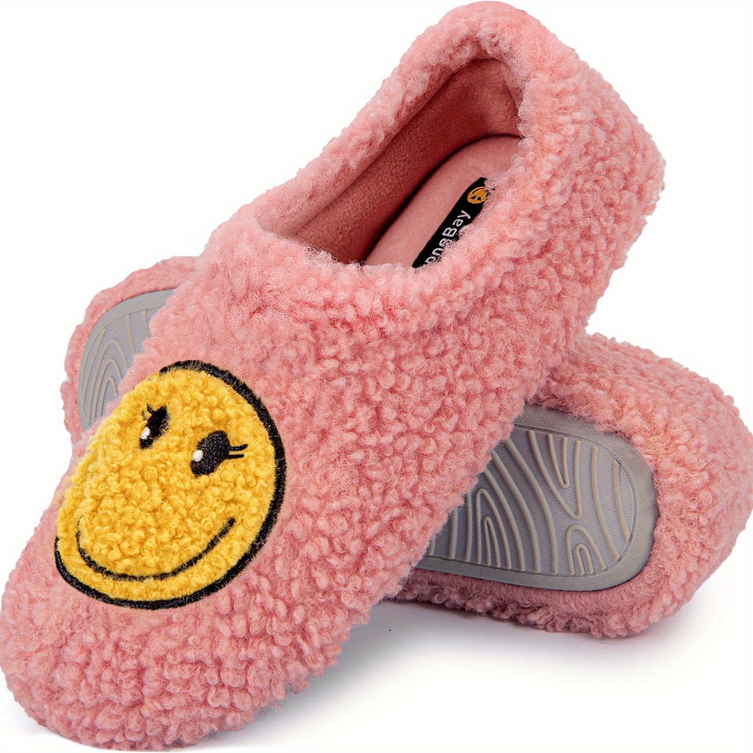 Retro Smile Face Slippers Memory Foam House Shoes