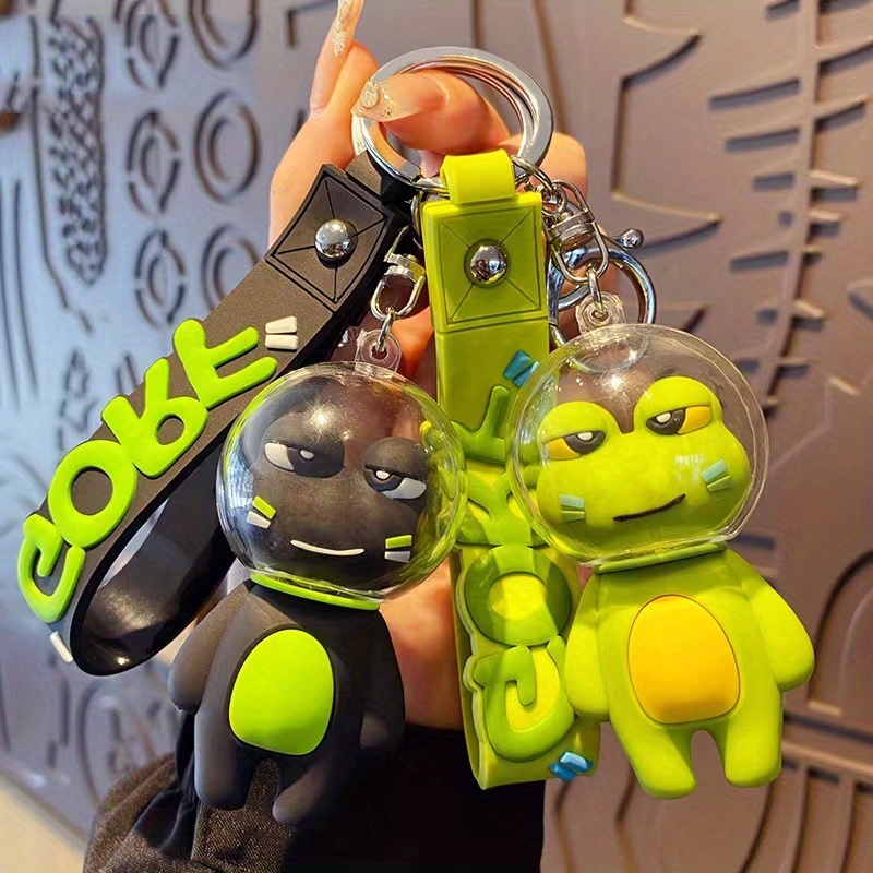 2d Frog Moon Keychain Animal Acrylic Key Chain Ring Purse - Temu