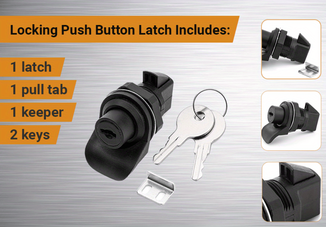 1pc Push Button Latch Premium Glove For Marine Boat Box Glove Box Tool