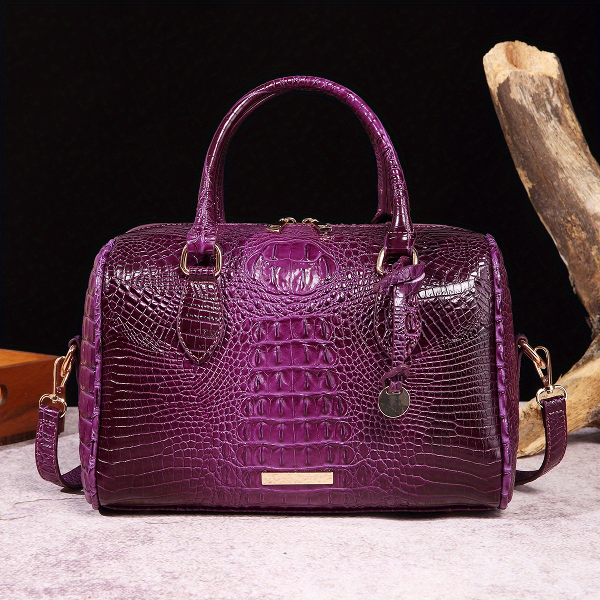 Luxury Women Alligator Handbag Brahmin Bags Retro Animal Pattern