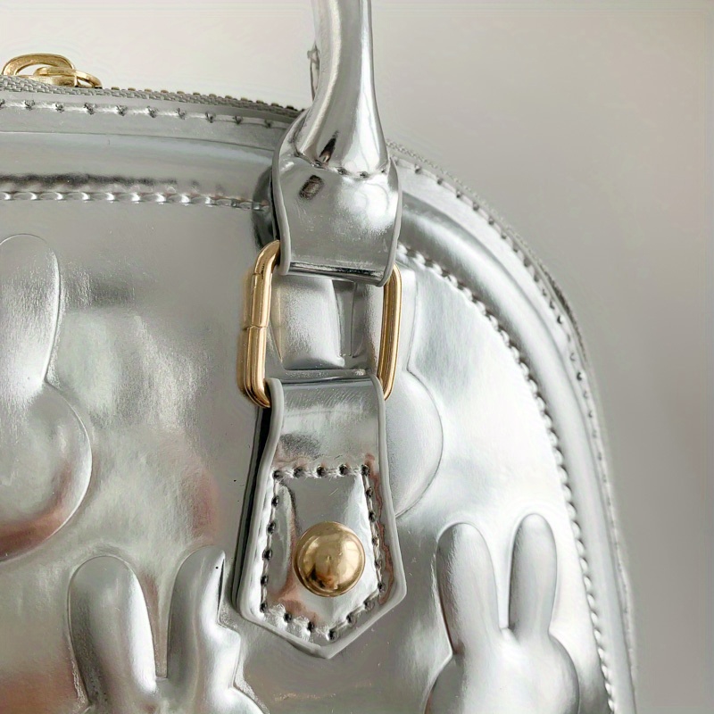 LOUNGEFLY HELLO KITTY BOWLER PURSE HANDBAG GRAY EMBOSSED CLEAN