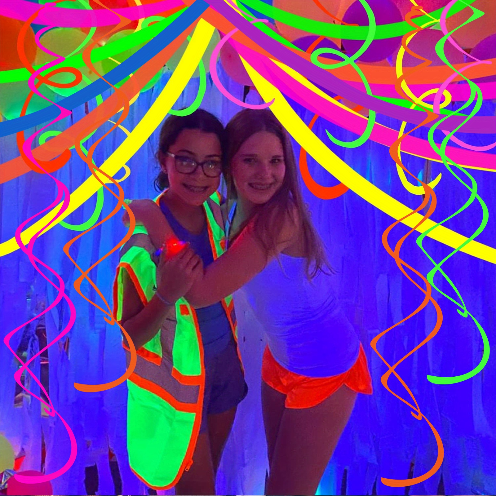 Neon Streamers Party Hanging Swirl Decoration Glow In The - Temu